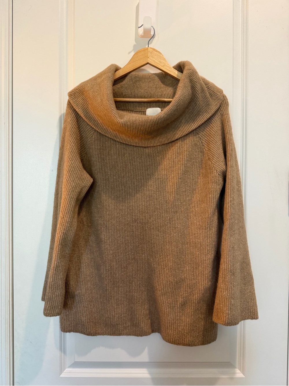 H&M Brown Cowl Neck Sweater Women's‎ Large Knit Long Sleeve Cozy Pullover